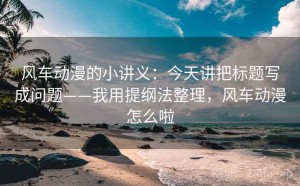 风车动漫的小讲义：今天讲把标题写成问题——我用提纲法整理，风车动漫怎么啦